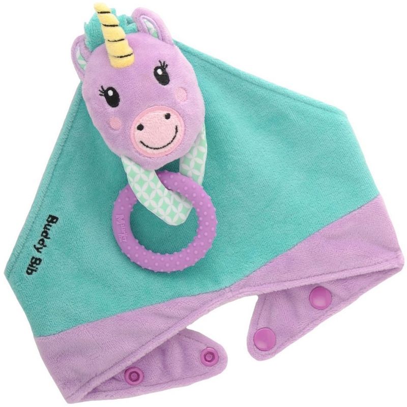 Ensemble de dentition avec bavoir, jouet et anneau Unice la licorne Malarkey Kids