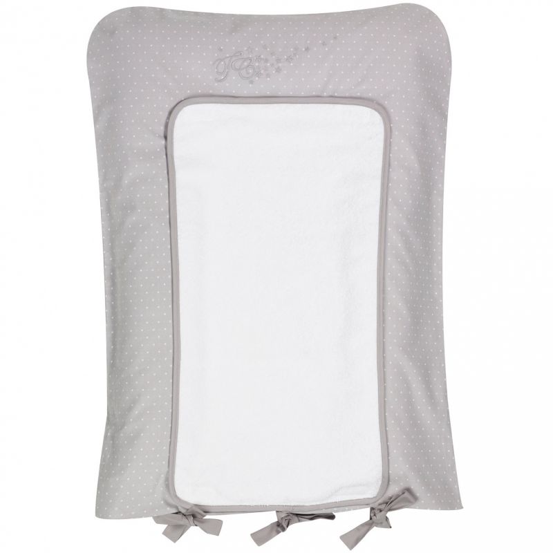 Housse de matelas à langer grise Pluie d'étoile (50 x 75cm) Tartine et Chocolat