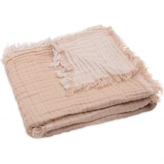 Couverture en coton Fringe Moonstone-Ivory (75 x 100 cm) - Jollein