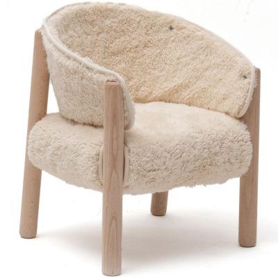 Chaise Saba en bois de hêtre Fur Milk  par Charlie Crane