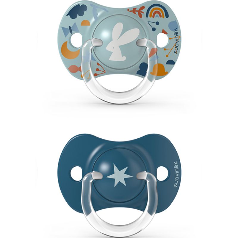 Lot de 2 sucettes symétriques SX PRO bleu (18 mois et +) Suavinex