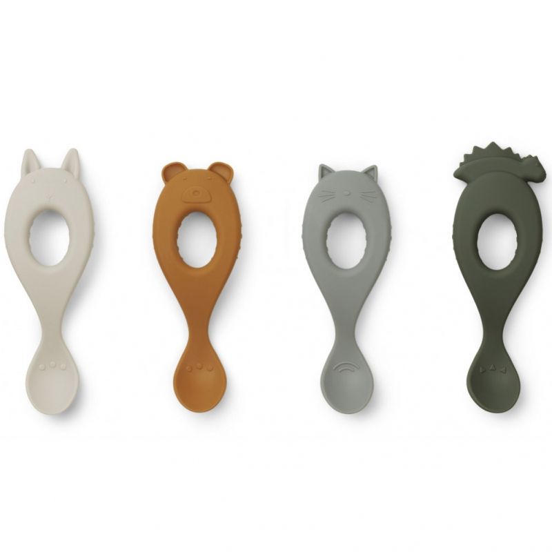 Lot de 4 cuillères en silicone Liva  hunter green mix Liewood