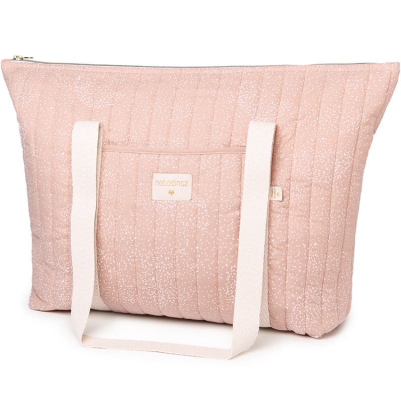 Sac à langer Paris White bubble Misty pink Nobodinoz
