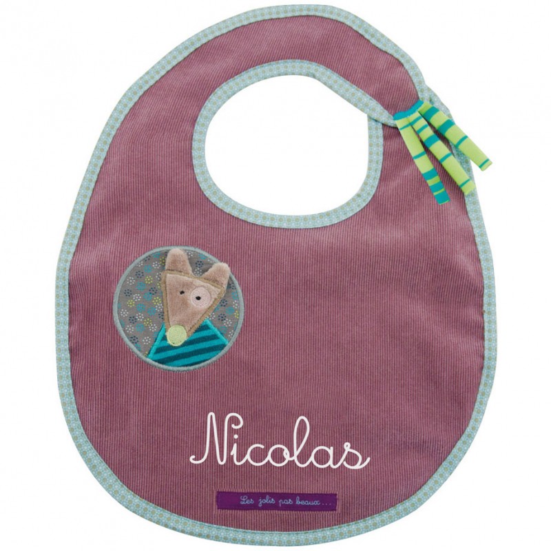 Bavoir personnalisable Les jolis pas beaux Moulin Roty
