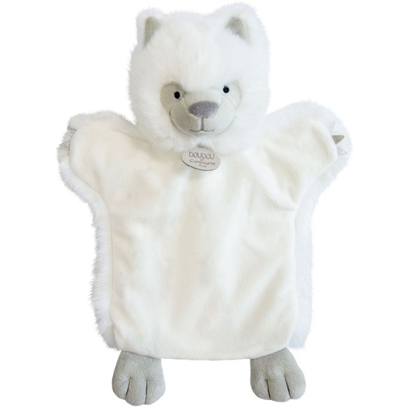 Doudou marionnette Loup blanc Doudou et Compagnie