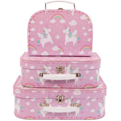 Set de 3 valisettes Betty la licorne arc-en-ciel sass & belle