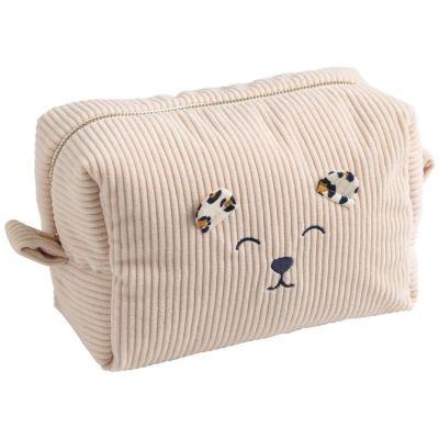 Trousse de toilette en velours Léopard Sauthon