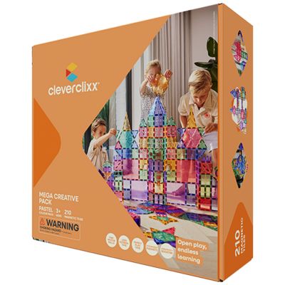 Mega kit de construction magnétique Creative Pastel (210 pièces)