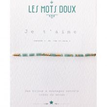 Bracelet message en morse Je t'aime (perles en pâte de verre)  par Les Mots Doux