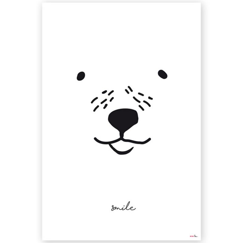 Grande affiche ours Smile (60 x 40 cm) Mimi'lou