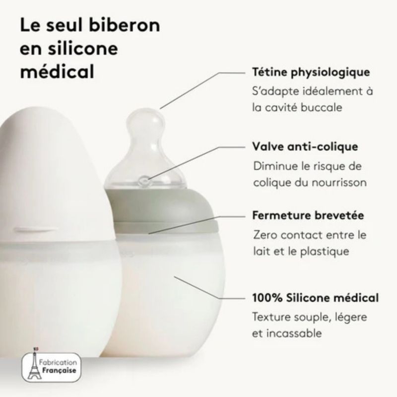 Biberon anti-colique en silicone Mocha Mousse (150 ml) Elhée Ambiance 4