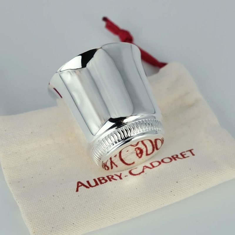 Coquetier évasé Godrons personnalisable (métal argenté) Aubry-Cadoret Ambiance 4