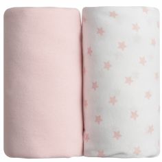 Lot de 2 draps housses étoile rose (60 x 120 cm)