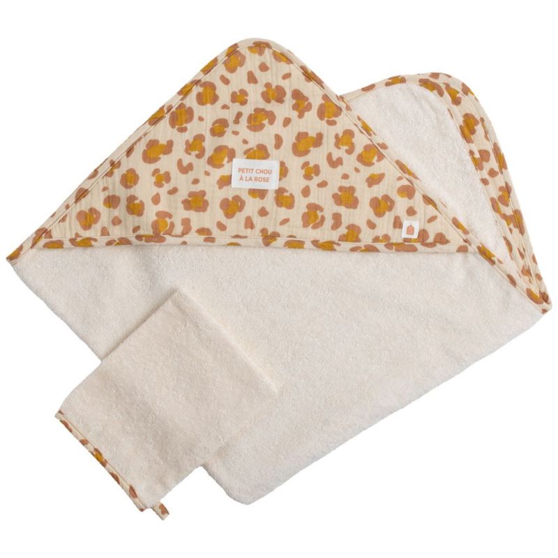 Cape de bain + gant de toilette Petit Chou Sauthon Produit 1