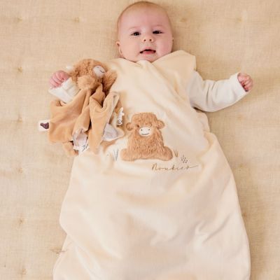 Gigoteuse écrue brodée en Veloudoux (70 cm)