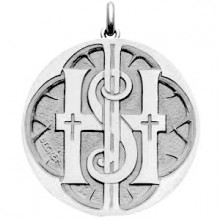 Médaille Monogramme  (or blanc 750°)  par Becker