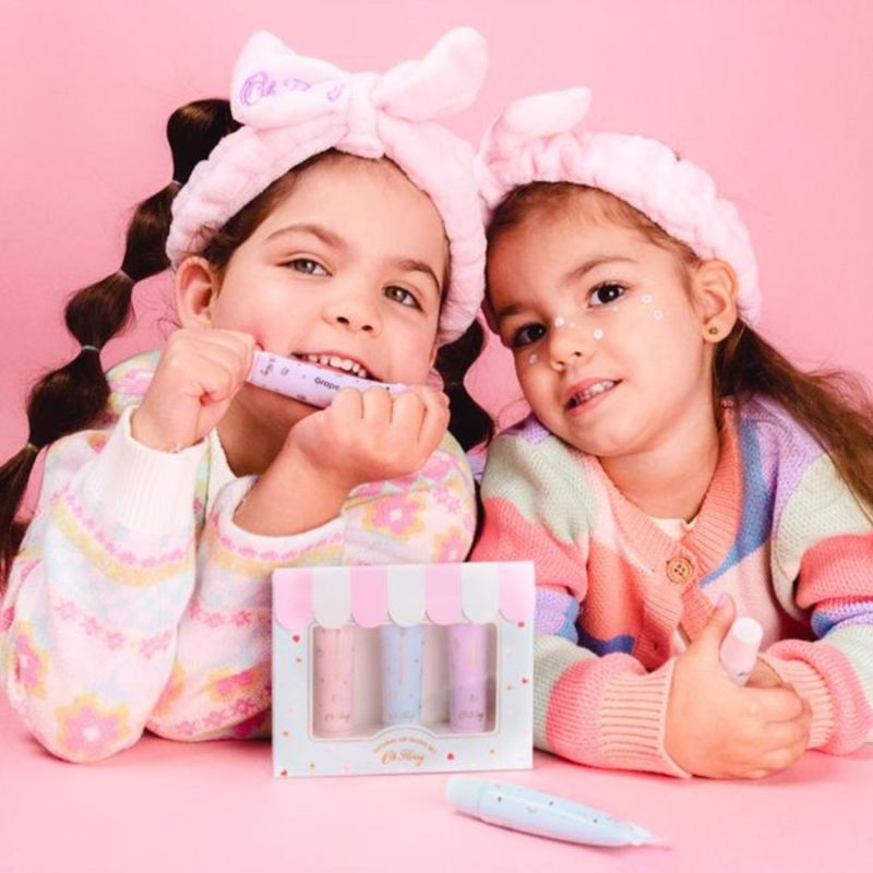 Coffret de 3 Lipgloss parfumés (fraise, barbe à papa et raisin) Oh Flossy Ambiance 2