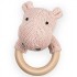 Hochet anneau en bois hippopotame pêche - Jollein Hochet anneau en bois hippopotame pêche - Jollein