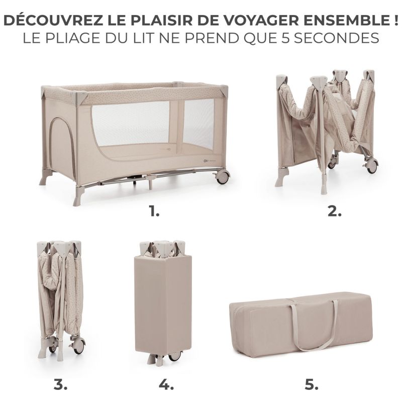 Lit parapluie 2 en 1 Joy 2 Beige Kinderkraft Produit 2