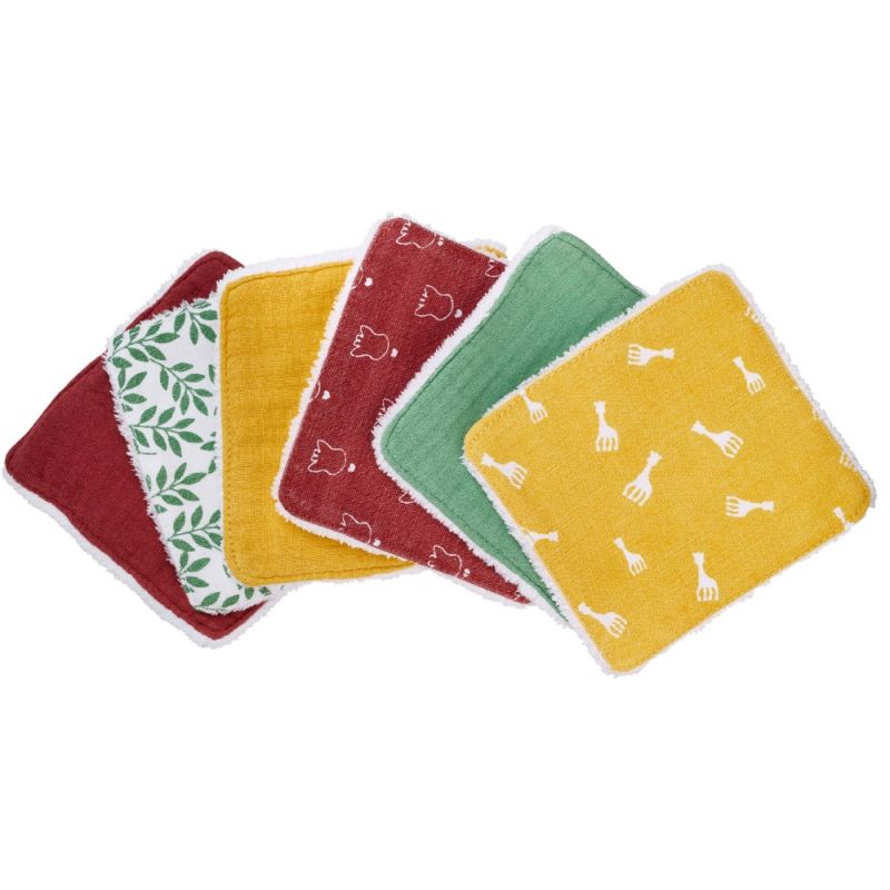 Lot de 6 lingettes lavables Sophie la girafe (10 x 10 cm) Sophie la girafe