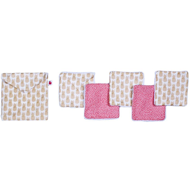 Lot de 5 lingettes lavables Anan'Adorable (10 x 10 cm) BB & Co