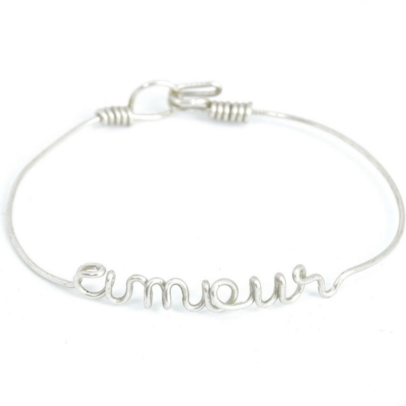 Bracelet Amour en fil d'argent 925° (15 cm) Hava et ses secrets