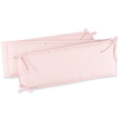 Tour De Lit Reversible Prety Rose Clair Pois Dores Pour