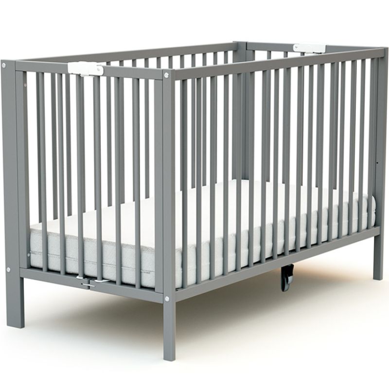 Lit pliable en bois de hêtre Essentiel Plus gris (60 x 120 cm) AT4