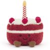 Peluche Amuseable Gâteau d'anniversaire Cerise (13 cm)  par Jellycat