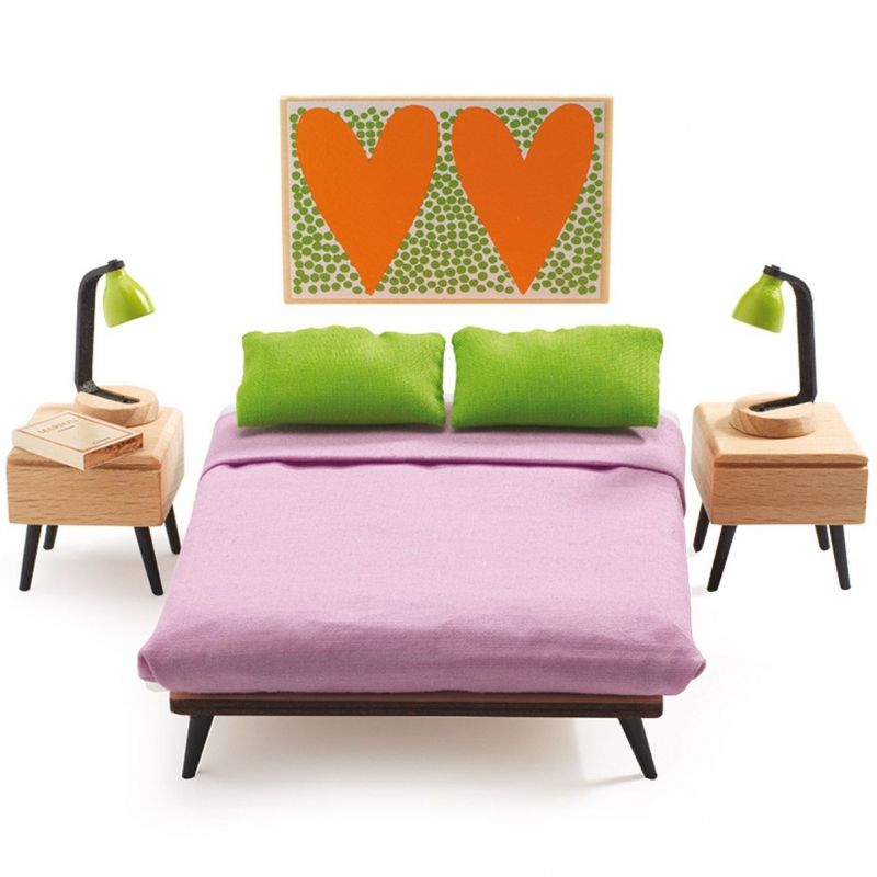 Mobilier pour poupée La chambre des parents Djeco