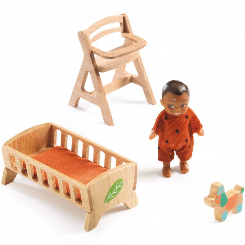Poupée + mobilier bébé Sweetie Djeco