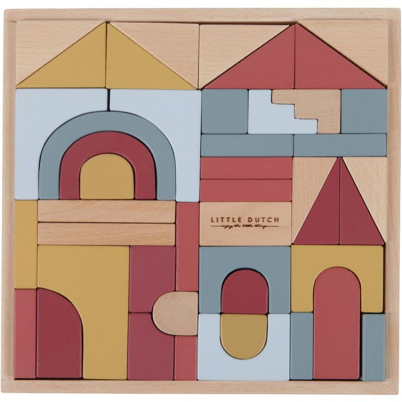 Blocs de construction en bois Pure & Nature (47 pièces) Little Dutch