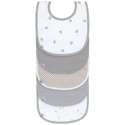 Lot de 5 bavoirs éponge Arc-en-ciel