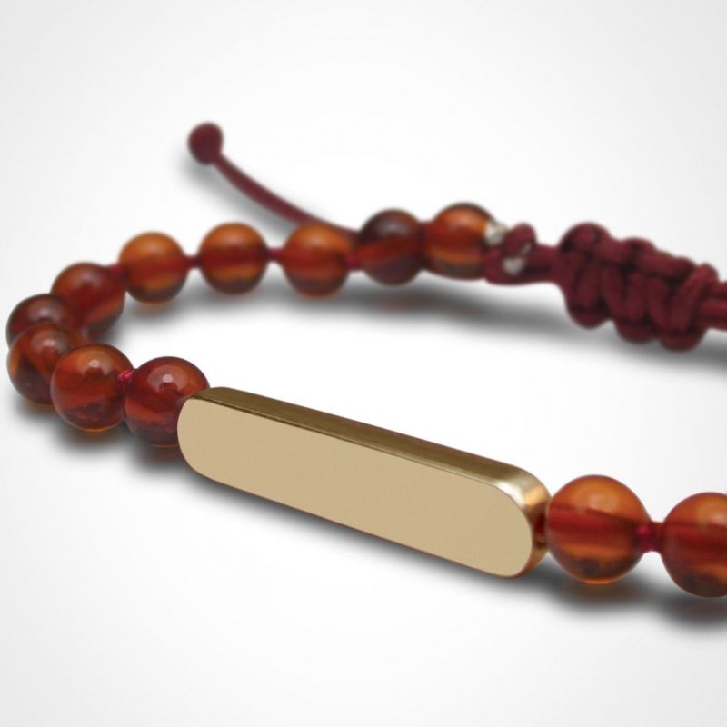 Bracelet Maracas perles (or jaune 750° et ambre) Mikado