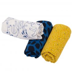 Set de 3 langes imprimés Puce et Pilou (70 x 70 cm) - Moulin Roty