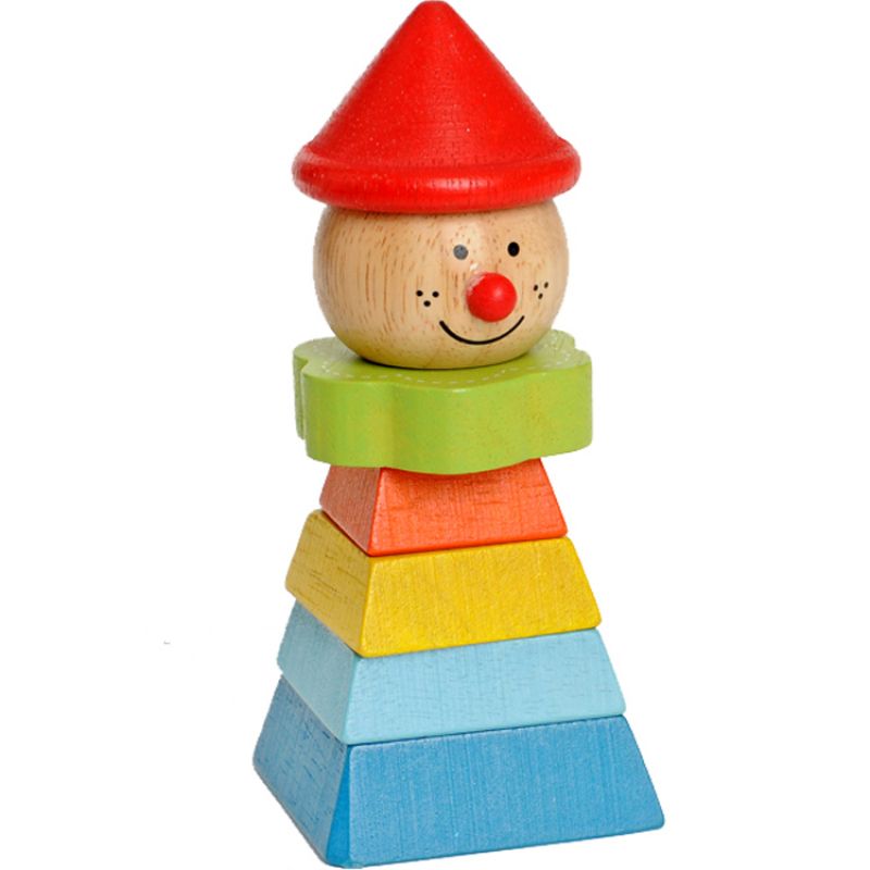 Pyramide en bois clown à empiler EverEarth