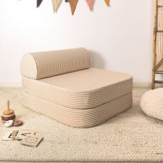 Chauffeuse rayée Rayé Ambre (70 x 80 cm)