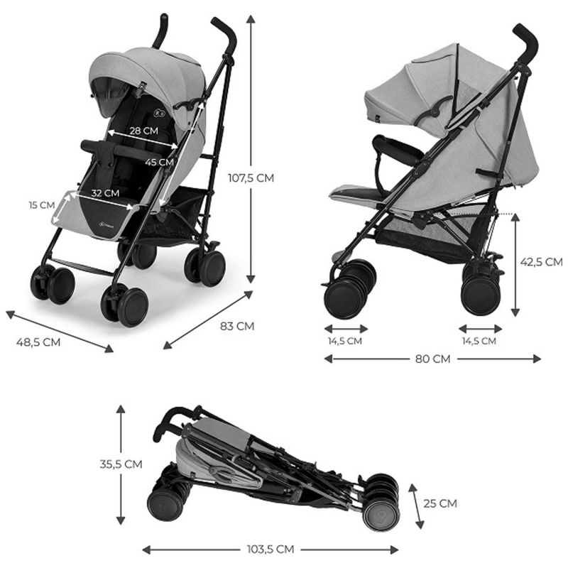 Poussette compacte Siesta 2 Gris Kinderkraft Produit 5