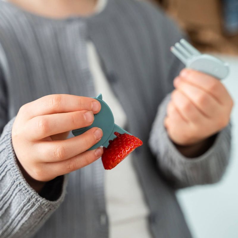 Boîte à goûter avec piques snack Tiny farm Bleu Done by Deer Ambiance 4