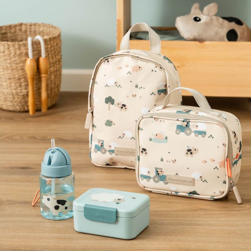 Boîte à goûter avec piques snack Tiny farm Bleu Done by Deer Ambiance 5