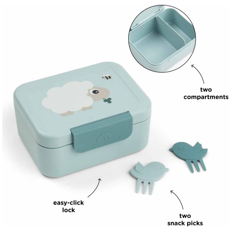 Boîte à goûter avec piques snack Tiny farm Bleu Done by Deer Produit 6