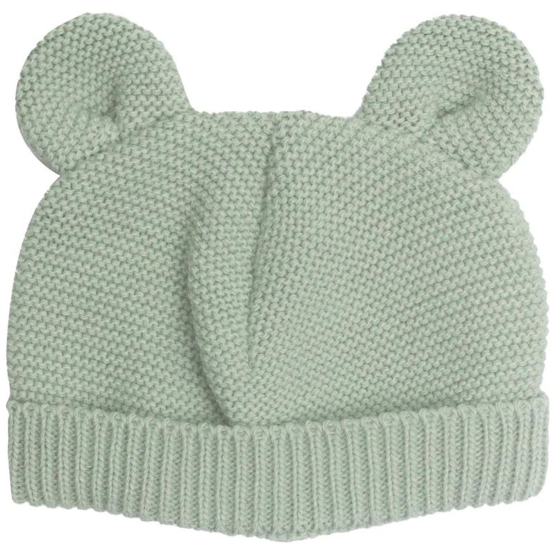 Bonnet de naissance Ours en maille Vert Olive (0-1 mois) Trois Kilos Sept Produit 1