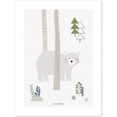 Affiche ours gris In the woods (30 x 40 cm)