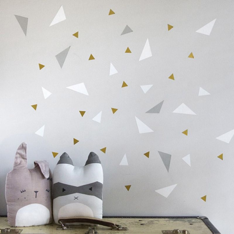 Stickers muraux Triangle gris et blanc Chispum