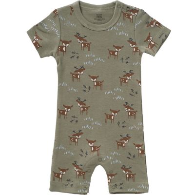 Pyjama léger en coton bio Deer olive (0-3 mois : 50 à 60 cm)  par Fresk