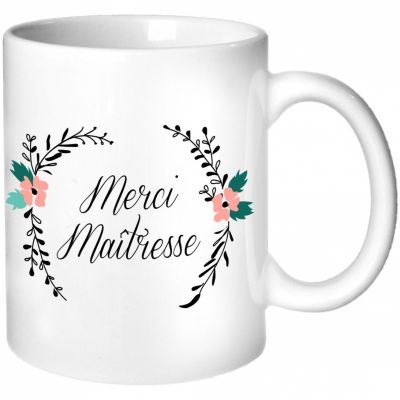 Mug Maîtresse Fleurs (personnalisable)