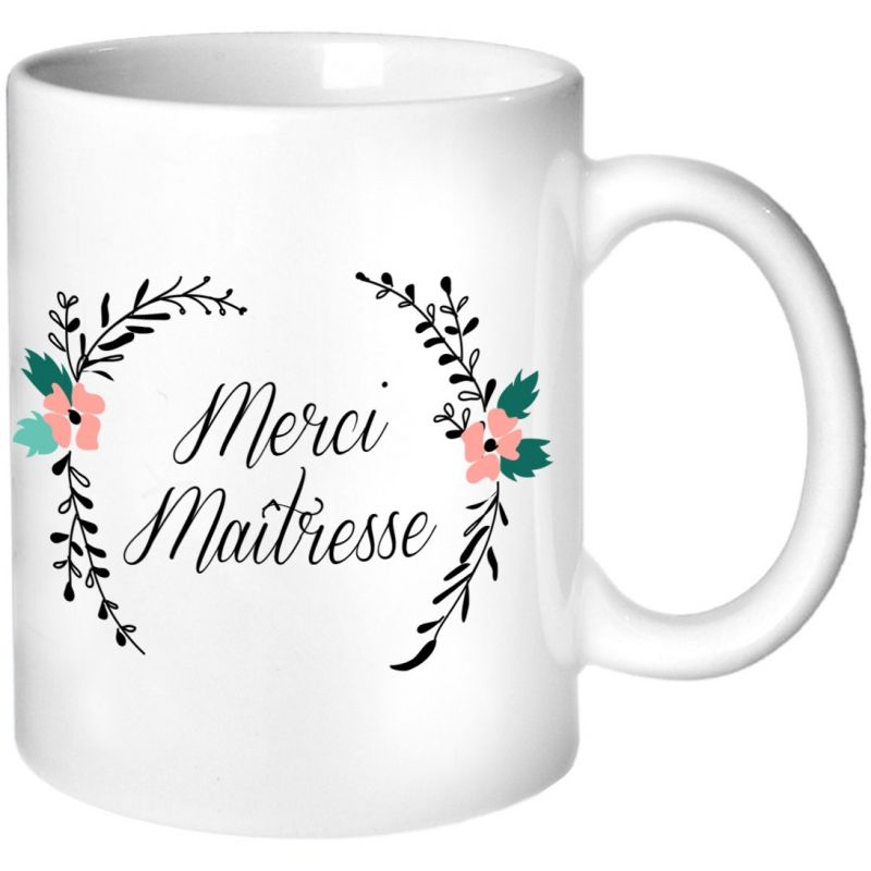 Mug Maîtresse Fleurs (personnalisable) Les Griottes Produit 1 grande taille