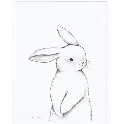 Affiche encadrée lapin de face (30 x 40 cm)  par Lilipinso