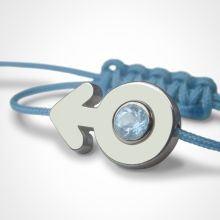 Bracelet cordon SexSymbol garçon pierre précieuse ou fine (argent 925°)  par Mikado