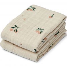 Lot de 2 langes Lewis Peach (65 x 65 cm) - Liewood